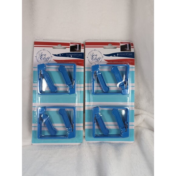 8 Count Blue for Outdoor Table Cloth Secure Spring Loaded Clamp - Picture 1 of 1